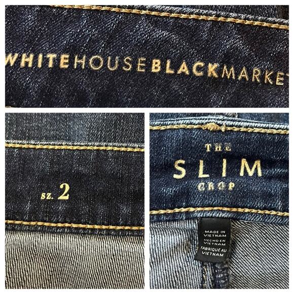White House Black Market Jeans The Slim Crop Mid Rise Dark Wash Women’s Size 2 - Picture 5 of 6
